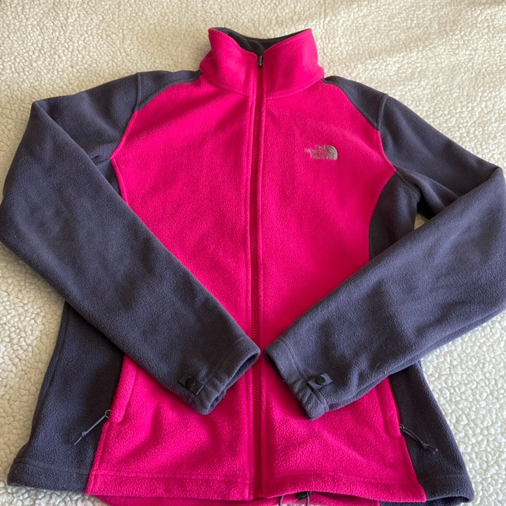 Pink and grey north face